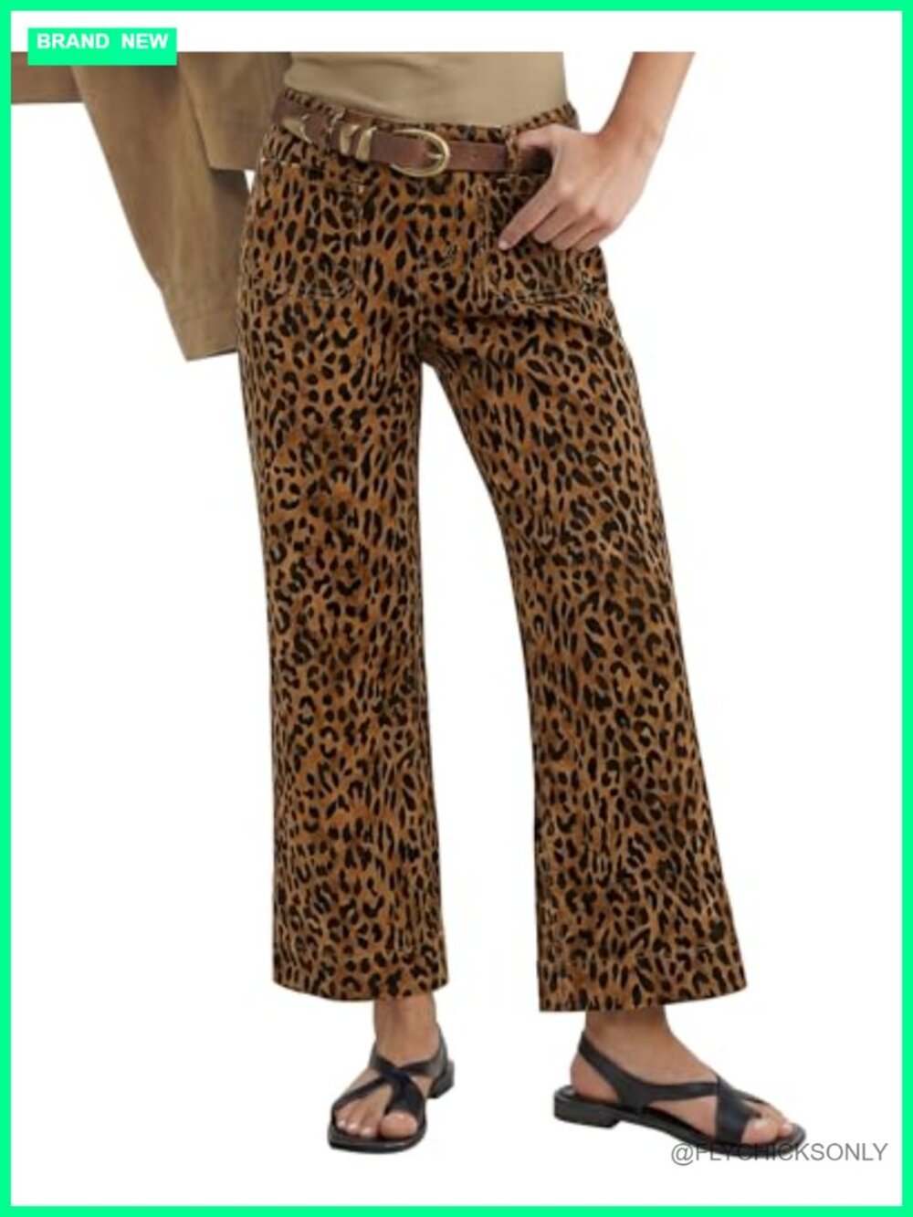 Women's Wide Leg High Waisted Stretch Cropped Jeans Patch Pocket